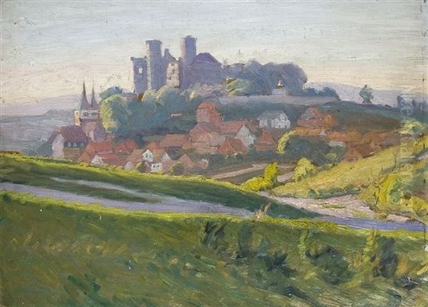 An Der Burg Oil Painting by Georg Burmester