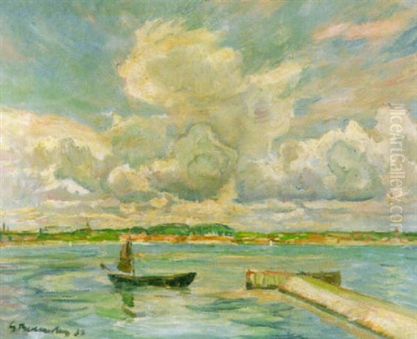 Gewitterwolken Uber Der Forde Oil Painting by Georg Burmester