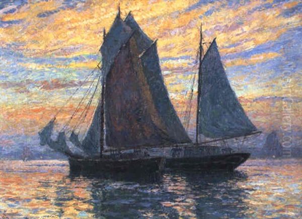 Sonnenaufgang Auf Der Kieler F