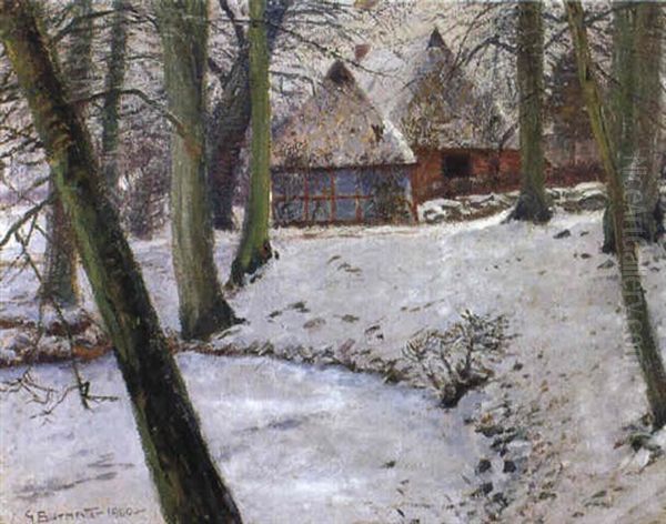 Winter In Schleswig-holstein Oil Painting by Georg Burmester