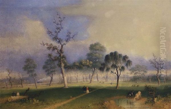 Richmond Park Oil Painting by Henry Burn