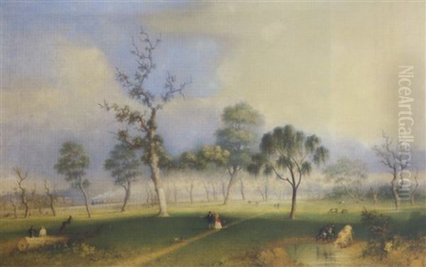 Richmond Park Oil Painting by Henry Burn