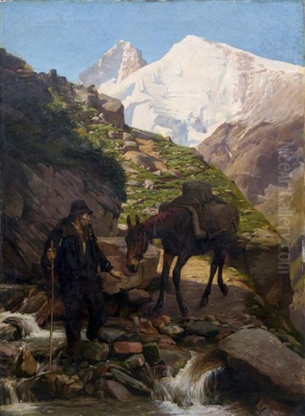 Dans La Montagne Oil Painting by Eugene Burnand