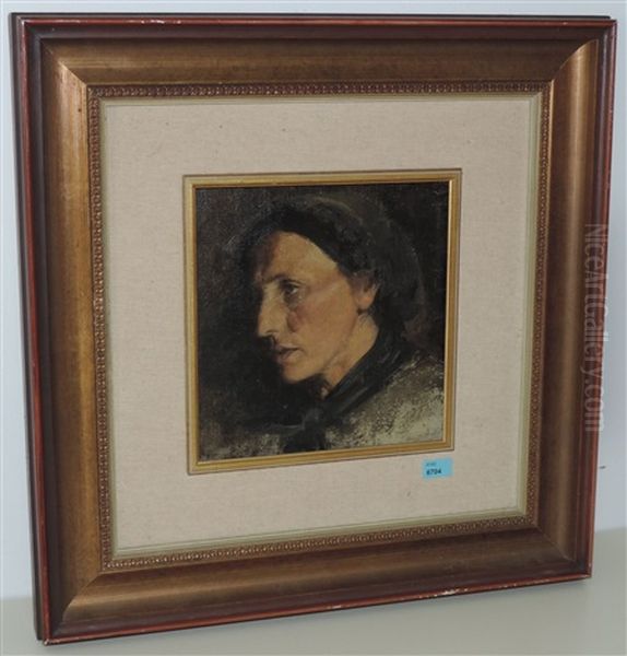 Portraitstudie Einer Bauersfrau Oil Painting by Eugene Burnand