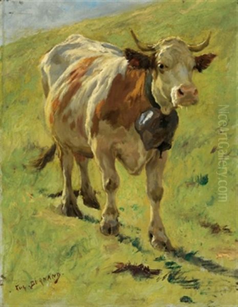 Eine Leitkuh Oil Painting by Eugene Burnand