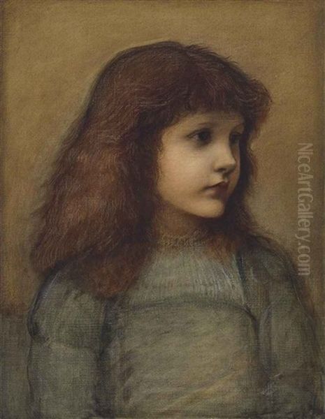 Portrait Of Gertie Lewis by Edward Burne-Jones