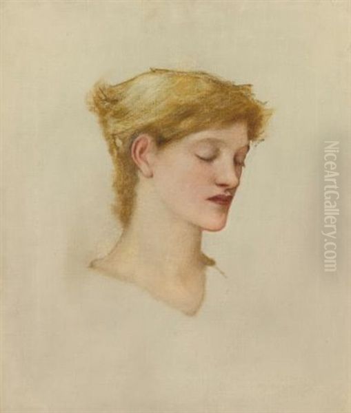 Head Of A Woman Oil Painting by Edward Burne-Jones