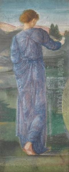 A Female Figure In A Landscape by Edward Burne-Jones