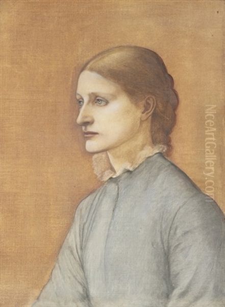 Portrait Of Emily Ayscough Turner, Nee Hodgkinson Oil Painting by Edward Burne-Jones