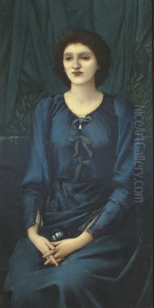 Portrait Of Baronne Madeleine Deslandes Oil Painting by Edward Burne-Jones