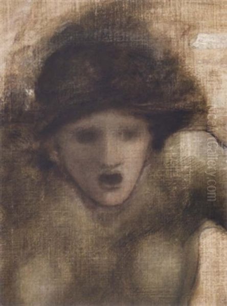 Study For One Of The Gorgons In The Finding Of Perseus Oil Painting by Edward Burne-Jones