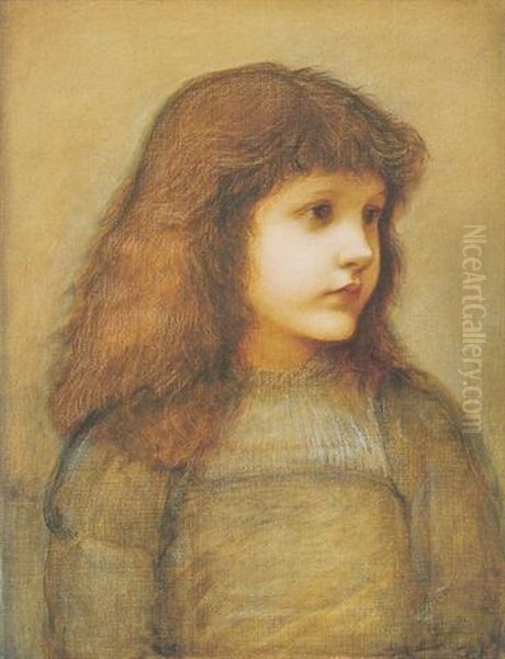 Portrait Of Katie Lewis Oil Painting by Edward Burne-Jones