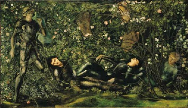 The Prince Entering The Briar Wood Oil Painting by Edward Burne-Jones