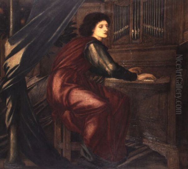 St. Cecilia Oil Painting by Edward Burne-Jones