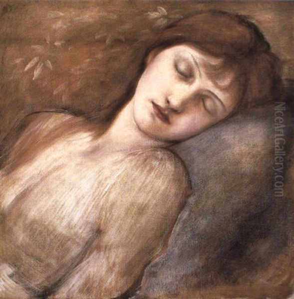 Study For The Sleeping Princess Oil Painting by Edward Burne-Jones