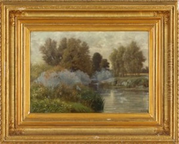 Spatsommer Am Fluss Oil Painting by Karl Peter Burnitz