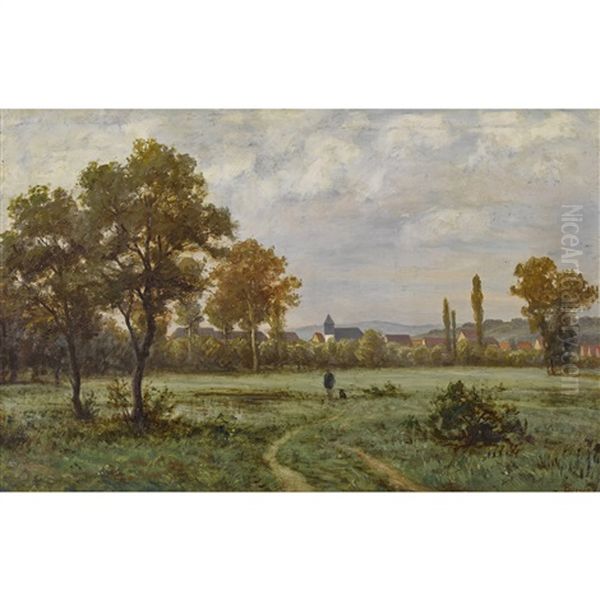 Weite Landschaft Mit Stadt by Karl Peter Burnitz