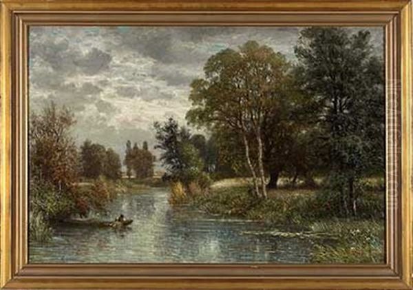 Netzfischer Auf Der Nidda Oil Painting by Karl Peter Burnitz