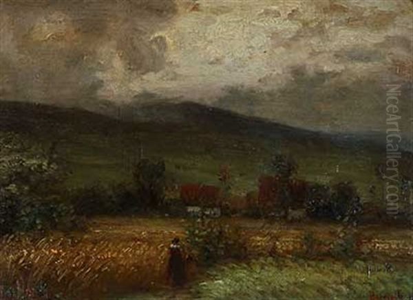 Bauerin Auf Dem Heimweg Oil Painting by Karl Peter Burnitz