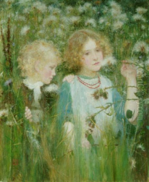 Thistledown Oil Painting by Cecil Leonard Burns