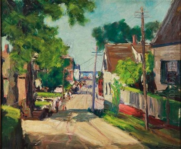 Street Scene, Provincetown, Massachussetts Oil Painting by Maurice King Burns