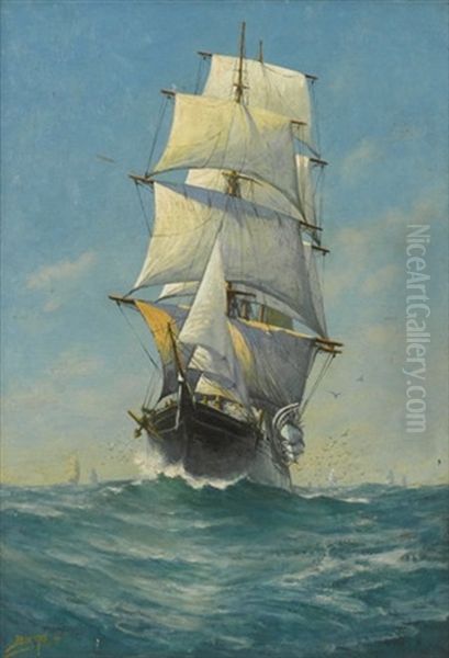 Old Whaler, A Forty-niner Oil Painting by Milton James Burns