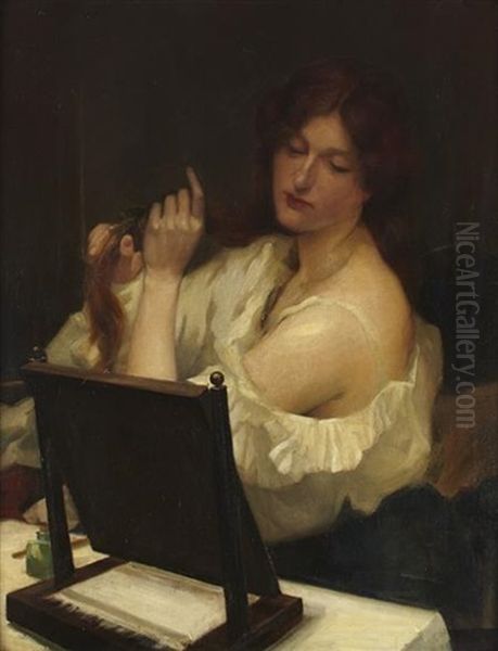 Young Woman At Her Toilet Oil Painting by Robert Burns