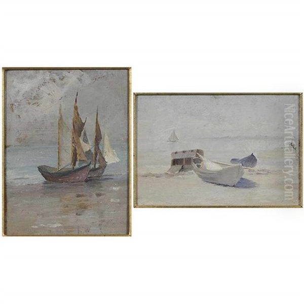 Two Lynn Beach Oil Painting by William Partridge Burpee