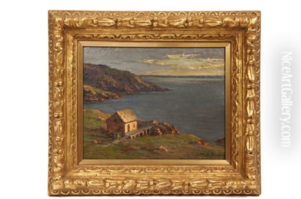 View Of Manan From Monhegan Island Oil Painting by William Partridge Burpee