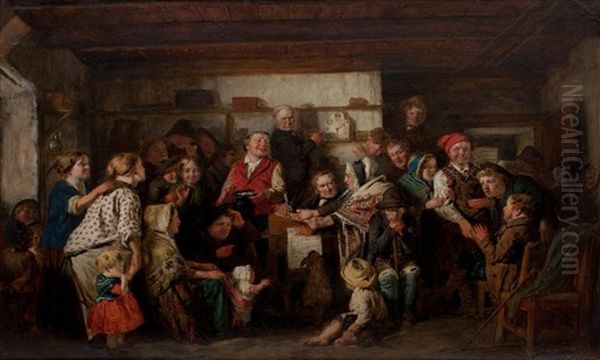 The Disputed Lottery Oil Painting by Alexander Hohenlohe Burr