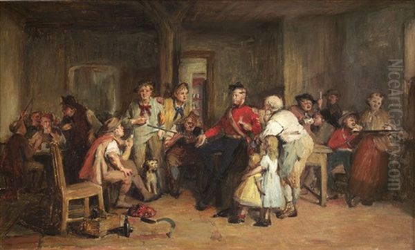 The Recruiting Sergeant Oil Painting by Alexander Hohenlohe Burr