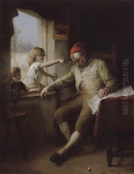 Der Eingeknickte Grosvater Oil Painting by Alexander Hohenlohe Burr