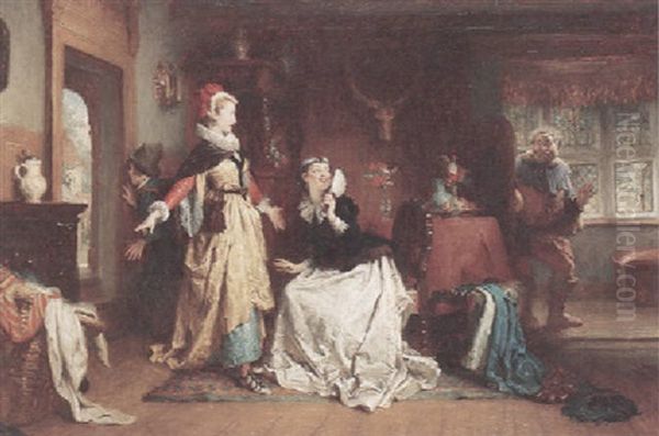 The Merry Wives Of Windsor Oil Painting by Alexander Hohenlohe Burr