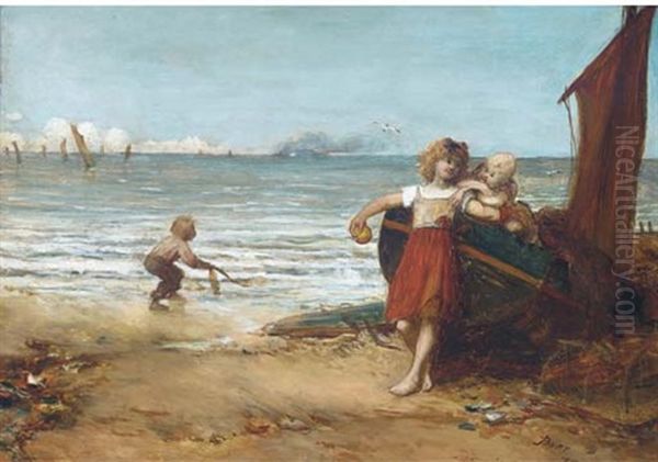 The Fisherman's Family Oil Painting by John Burr