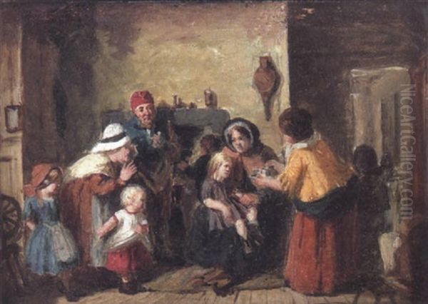 The No Weel Bairn Oil Painting by John Burr