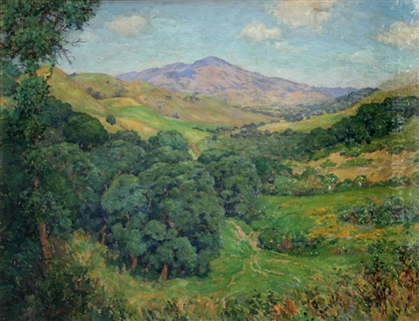 The Valley And Mount Diablo Oil Painting by Alfred Ray Burrell