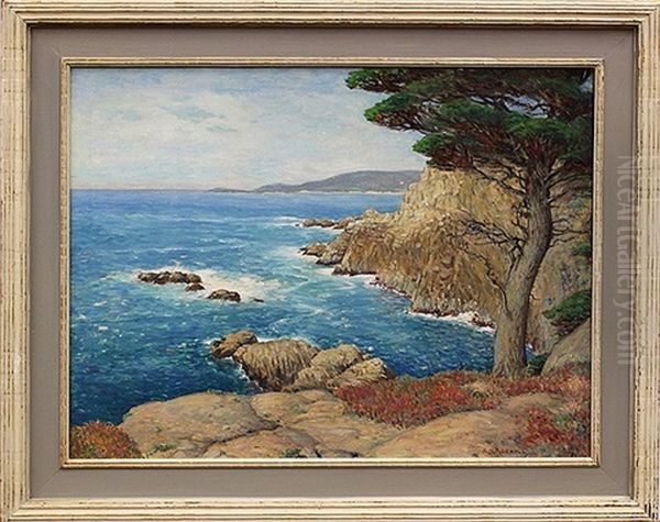 Carmel Coast Oil Painting by Alfred Ray Burrell