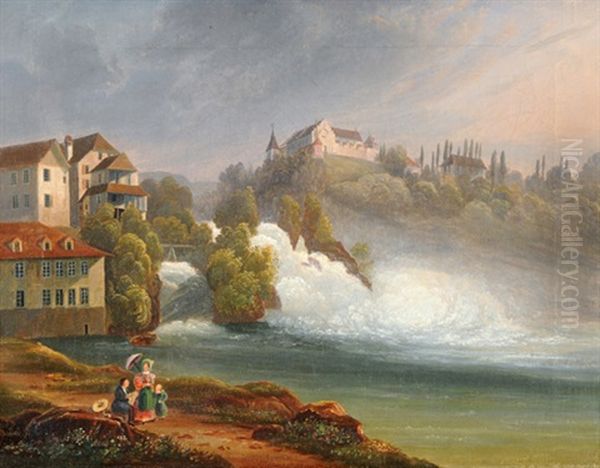 Blick Auf Den Rheinfall Oil Painting by Johann Ulrich Burri