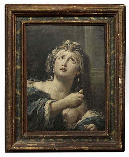 Lucrezia Romana Oil Painting by Giovanni Antonio Burrini