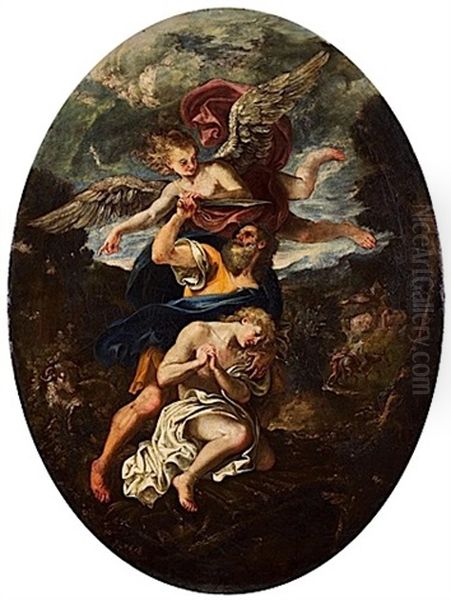 Le Sacrifice D'isaac Oil Painting by Giovanni Antonio Burrini