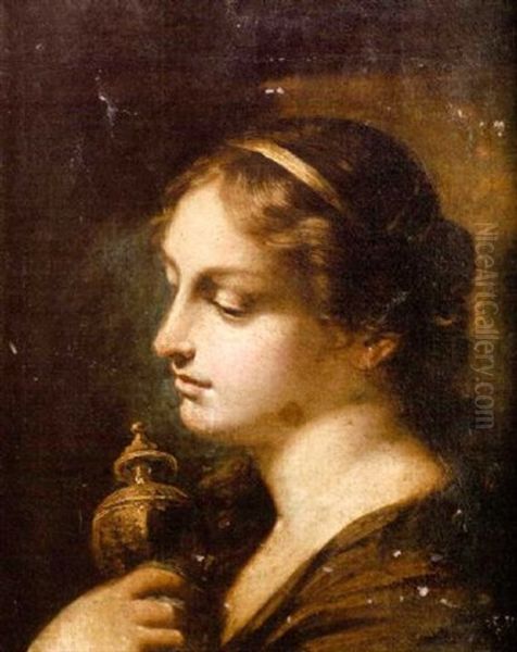 The Penitent Magdalen Oil Painting by Giovanni Antonio Burrini