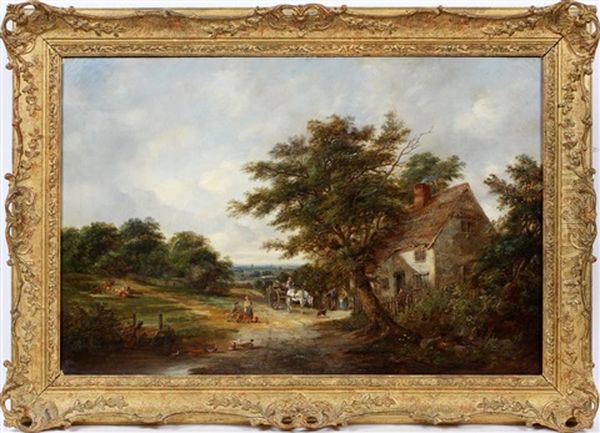 English Landscape Oil Painting by Robert Burrows