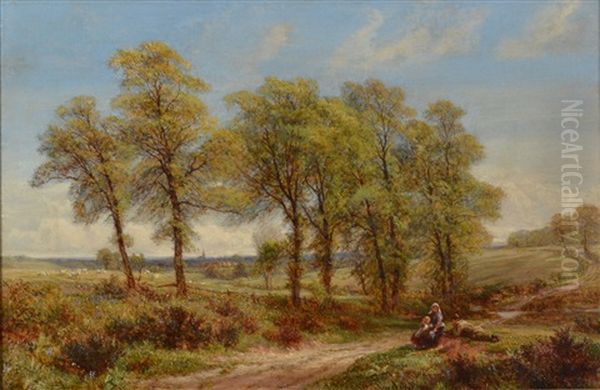 Landscape With Figures Oil Painting by Charles Thomas Burt