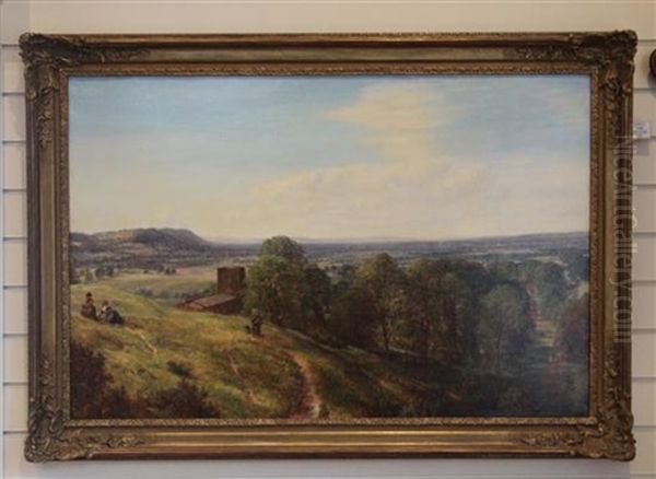 The Edge Hills From Burton Bassett Oil Painting by Charles Thomas Burt