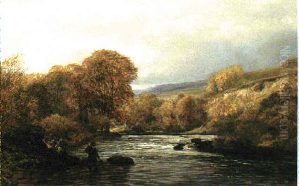 The Salmon Pool Oil Painting by Charles Thomas Burt