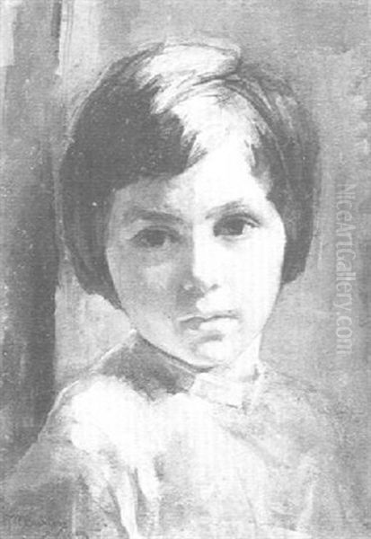 Portrait Of A Young Girl Oil Painting by Alice Mary Burton