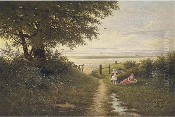 The Flower Pickers (+ The Little Caravan; Pair) Oil Painting by George Vempley Burwood