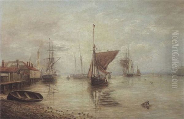 Lowestoft- Oulton Broad Oil Painting by George Vempley Burwood