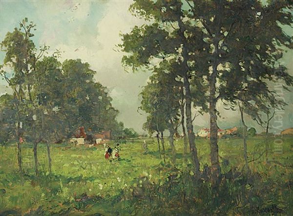 Estate In Campagna Oil Painting by Giuseppe Buscaglione