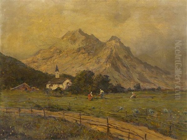 Chiesetta Sull'alpe Oil Painting by Giuseppe Buscaglione